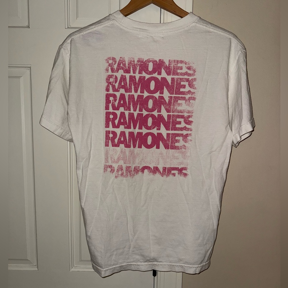 Free People Ramones White and Pink Graphic Tee